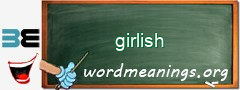 WordMeaning blackboard for girlish